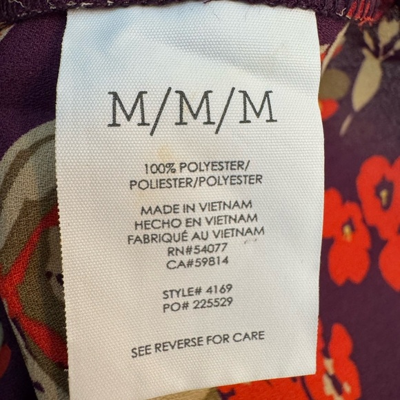 CAbi Plum and Gold Graphic Blouse Relaxed Fit Medium - Picture 6 of 7